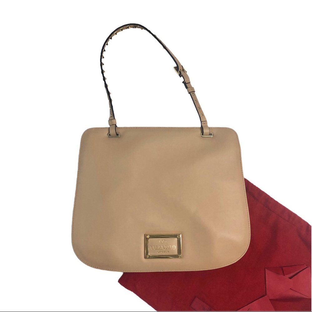 Valentino Garavani tan leather stud shoulder bag - Picture 2 of 7